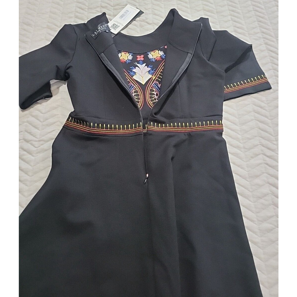Lai Meng Five Cats Artsy Popover Embroidered Floral Fit Flare Womens Size L NWT - Picture 15 of 16